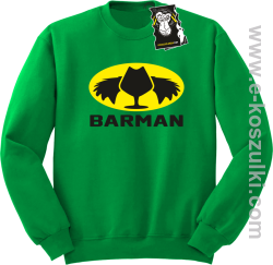 Barman - bluza na wzór batman bez kaptura zielona