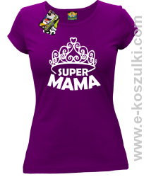 Super Mama korona Miss - koszulka damska taliowana fioletowa