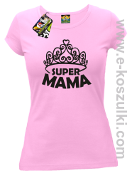 Super Mama korona Miss - koszulka damska taliowana różowa