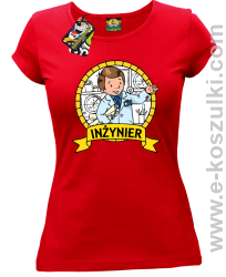 INŻYNIER mały naukowiec - koszulka damska czerwona