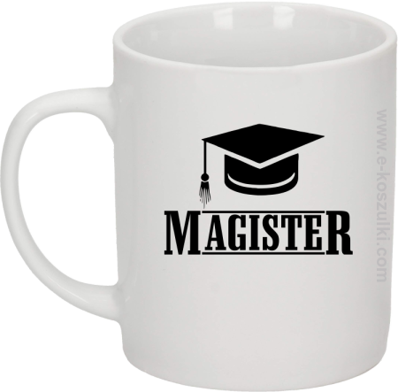 Czapka studencka Pan Magister - kubek biały 330 ml 