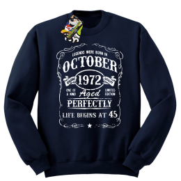 Legends were born in October Aged Perfectly Life Begins - z własną personalizacją - bluza bez kaptura STANDARD  