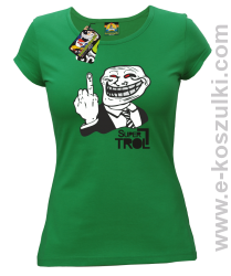 SUPER TROLL FACE FuckUP - koszulka damska zielona