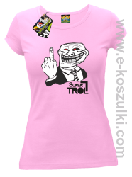 SUPER TROLL FACE FuckUP - koszulka damska różowa