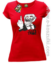 SUPER TROLL FACE FuckUP - koszulka damska czerwona