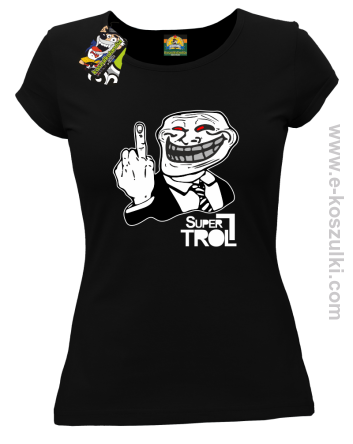 SUPER TROLL FACE FuckUP - koszulka damska czarna