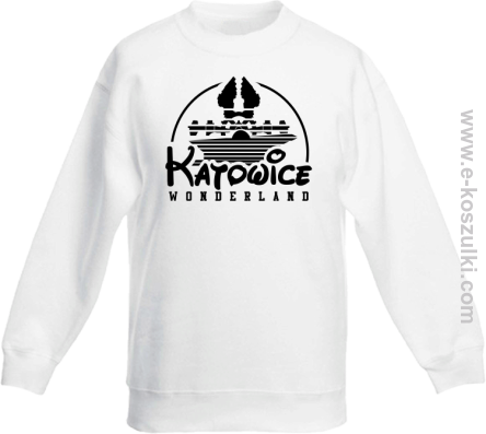 Katowice Wonderland - bluza bez kapturem dziecięca STANDARD biała