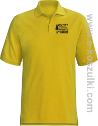 Wersja Simple WSZYSCY MĘŻCZYŹNI rodzą się równi TYLKO NAJSILNIEJSI ZOSTAJĄ DRWALAMI - koszulka polo męska żółta