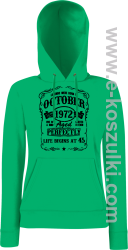 Legends were born in October Aged Perfectly Life Begins - z własną personalizacją - bluza damska z kapturem  zielona