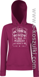 Legends were born in October Aged Perfectly Life Begins - z własną personalizacją - bluza damska z kapturem burgund