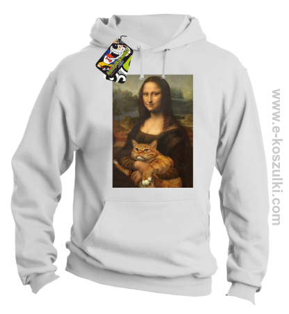 Mona Lisa z kotem - bluza z kapturem 