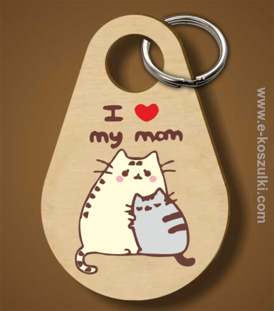 I love my Mom Two Sweety Cats - breloczek 