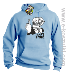 SUPER TROLL FACE FuckUP - bluza z kapturem błękitna