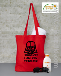 STUDENTS I`m you teacher - torba z nadrukiem czerwona