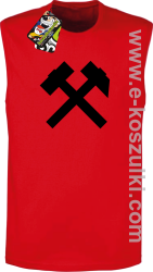 Standardowy symbol pełny Pyrlik i żelazko - bezrękawnik męski czerwony