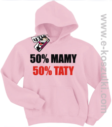 50% mamy 50% taty koszulka dziecięca - różowy