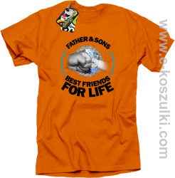 FATHER & SON`S BEST FRIENDS FOR LIFE - koszulka męska pomarańczowa