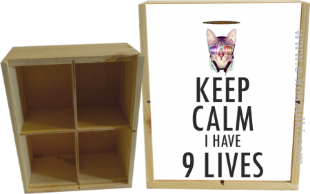 Keep Calm I Have 9 Lives CatDisco - skrzynka ozdobna 