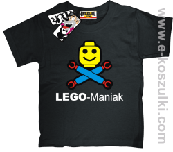 Lego-maniak - koszulka dziecięca - czarny