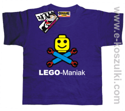 Lego-maniak - koszulka dziecięca - fioletowy