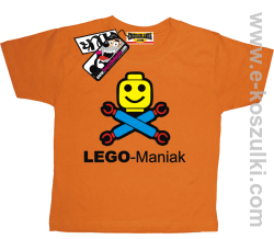 Lego-maniak - koszulka dziecięca - pomarańczowy