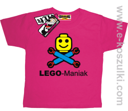 Lego-maniak - koszulka dziecięca - różowy