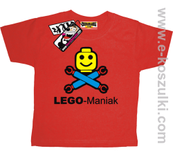 Lego-maniak - koszulka dziecięca - czerwony