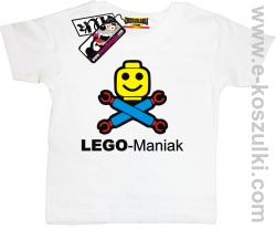 Lego-maniak - koszulka dziecięca - biały
