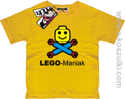 Lego-maniak koszulka dziecięca - żółta