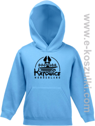 Katowice Wonderland - bluza z kapturem dziecięca błękitna