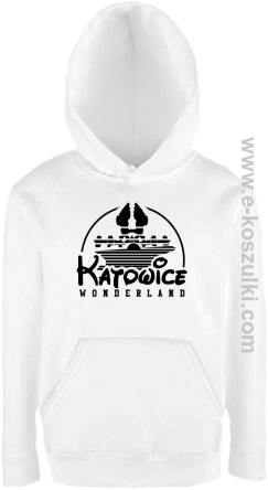 Katowice Wonderland - bluza z kapturem dziecięca biała
