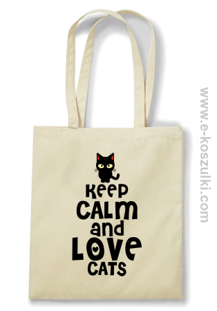 Keep Calm and Love Cats BlackFilo - torba eko 