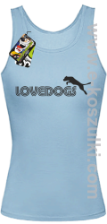 LoveDogs - top damski błękitny