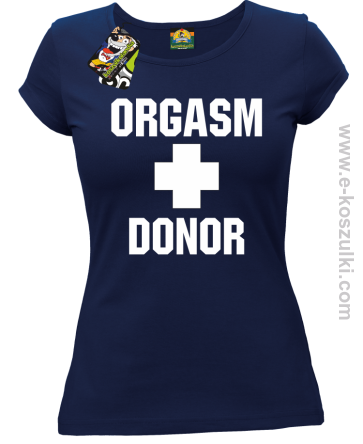 Orgasm Donor - koszulka damska granatowa