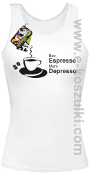 Bez Espresso Mam Depresso - top damski biały