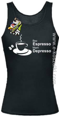 Bez Espresso Mam Depresso - top damski czarny