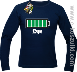 Syn Bateria 100% - longsleeve męski granatowy