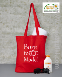 Born to model - torba EKO bawełniana czerwona