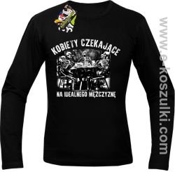 Szkieletors Kobiety czekające na idealnego mężczyznę - longsleeve męski czarna