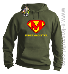 ZAJEFAJNY MAGISTER ala Superman - bluza z kapturem khaki