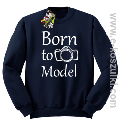 Born to model - bluza bez kaptura granatowa