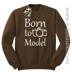 Born to model - bluza bez kaptura brązowa