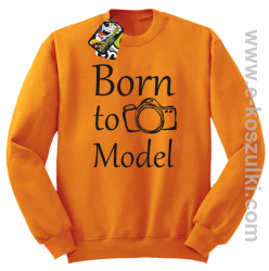 Born to model - bluza bez kaptura pomarańczowa