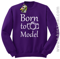 Born to model - bluza bez kaptura fioletowa