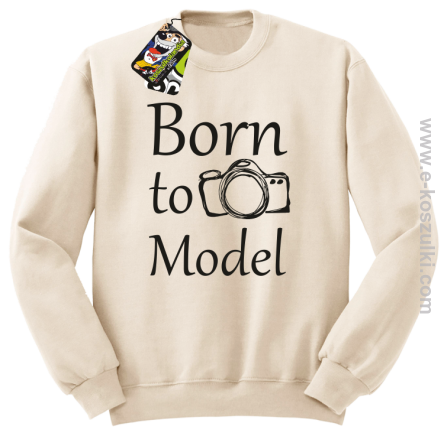 Born to model - bluza bez kaptura beżowa