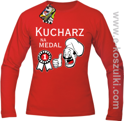 Kucharz na medal - longsleeve męski czerwony