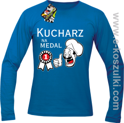 Kucharz na medal - longsleeve męski niebieski