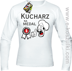 Kucharz na medal - longsleeve męski biały