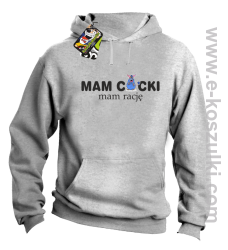 Mam cycki - Mam rację - bluza z kapturem melanż 