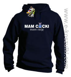 Mam cycki - Mam rację - bluza z kapturem granatowa